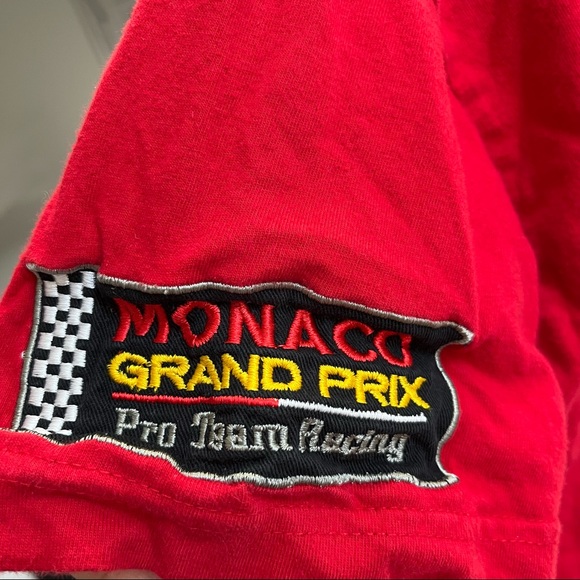 Monaco Grand Prix Racing Team Embroidered Red Tshirt Men’s Size Medium. RARE - Picture 5 of 8